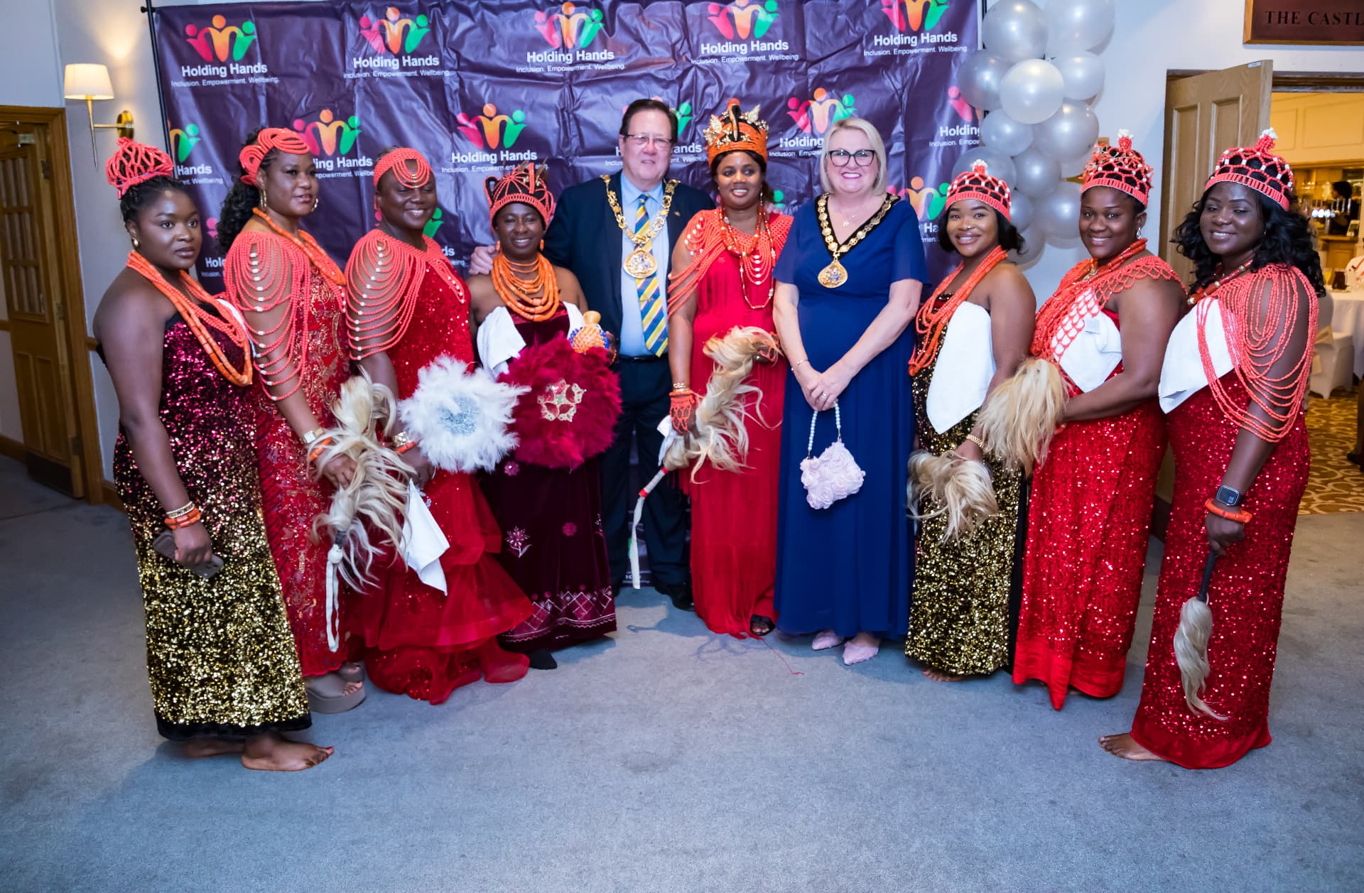 The mayor and guests in cultural dress at the THRIVE 26 Gala. Photograph: Supplied