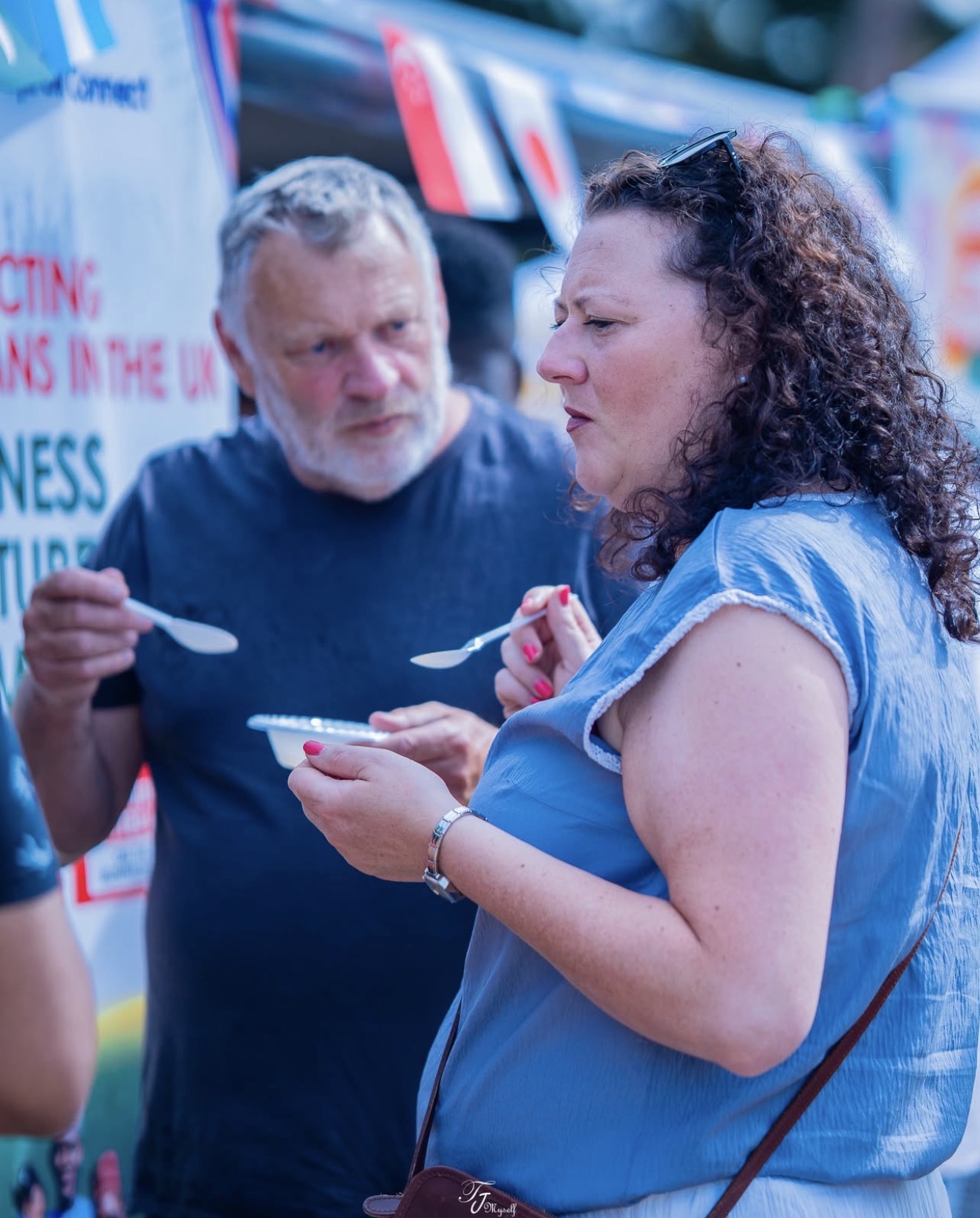 Guests taste dishes from the festival’s food stalls. Photograph: Joakraft Photography