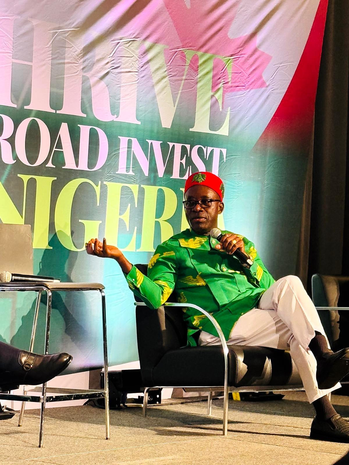 Anambra State Governor, Prof Charles Soludo, speaks during a session under the conference theme, “Thrive Abroad, Invest in Nigeria.”