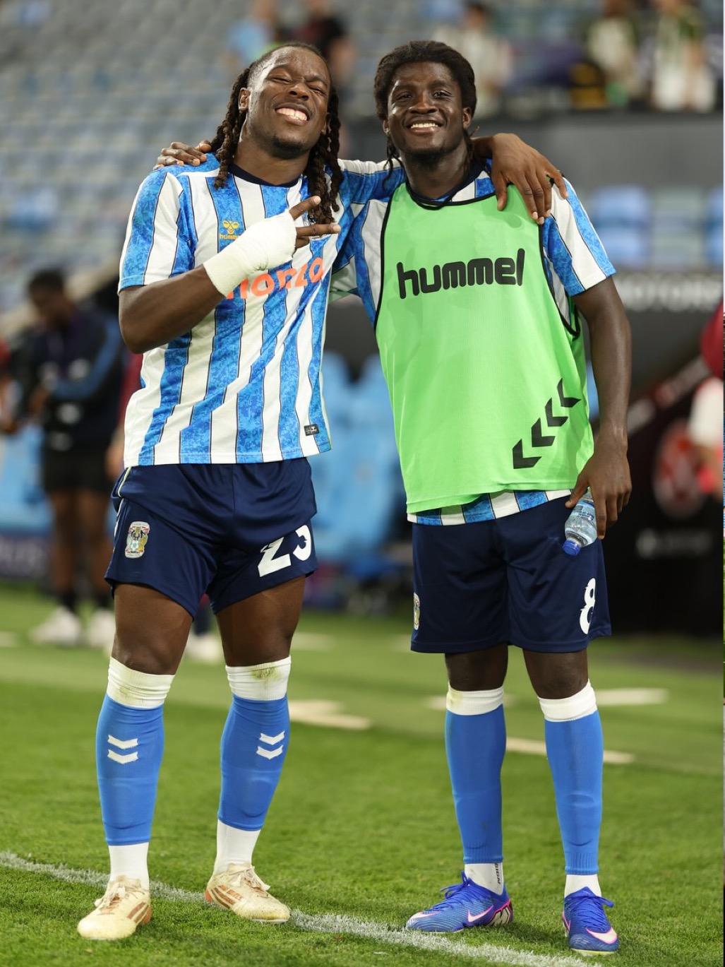Coventry City players after the Premier League opener at the Emirates Stadium.