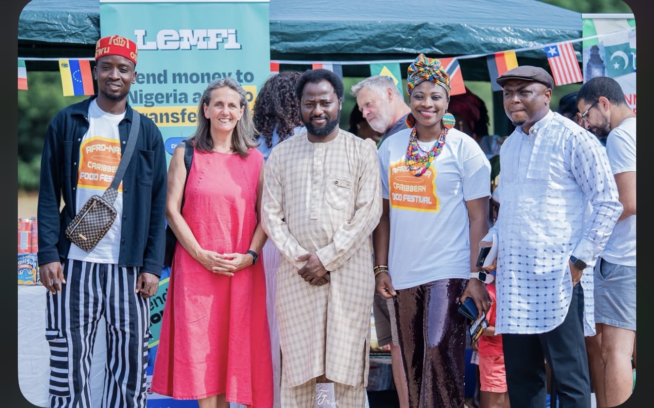 Organisers and community leaders gathered at the festival’s LemFi stand. Photograph: Joakraft Photography